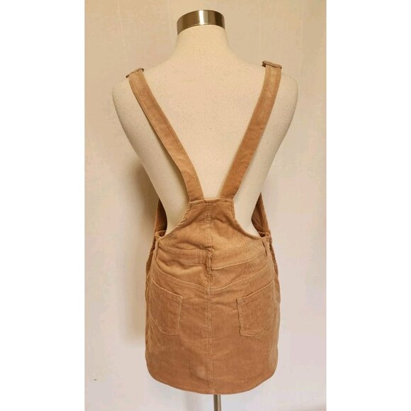 Womens Corduroy Overall Jumper Dress By Love Tree Brown Size Large - Picture 3 of 6